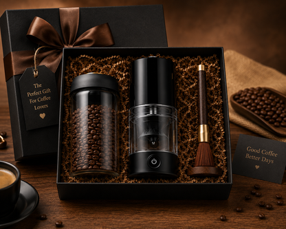 Kit CoffeeMaster molinillo bote cepillo - pack completo café premium